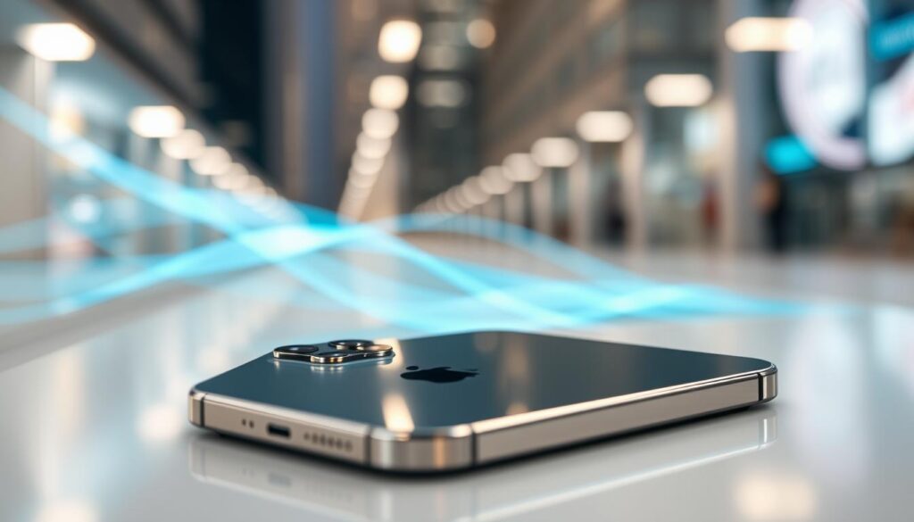 A sleek, modern iPhone prominently displayed in the foreground, showcasing its glossy finish and advanced camera system, reflecting a meticulous attention to detail. In the middle ground, a soft-focus abstract representation of artificial intelligence algorithms, depicted as flowing lines of light or data streams in soothing blue and green tones, symbolizing the advanced technology within. The background features a softly blurred urban environment, evoking a sense of innovation and modern lifestyle. The lighting is bright and futuristic, with a slight glow emanating from the phone screen, emphasizing its high-tech capabilities. The overall mood conveys a sense of sophistication, merging cutting-edge technology with everyday life, evoking excitement about the implications of Apple Intelligence in enhancing user experiences on the iPhone. A sleek, modern iPhone prominently displayed in the foreground, showcasing its glossy finish and advanced camera system, reflecting a meticulous attention to detail. In the middle ground, a soft-focus abstract representation of artificial intelligence algorithms, depicted as flowing lines of light or data streams in soothing blue and green tones, symbolizing the advanced technology within. The background features a softly blurred urban environment, evoking a sense of innovation and modern lifestyle. The lighting is bright and futuristic, with a slight glow emanating from the phone screen, emphasizing its high-tech capabilities. The overall mood conveys a sense of sophistication, merging cutting-edge technology with everyday life, evoking excitement about the implications of Apple Intelligence in enhancing user experiences on the iPhone.
